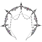 COSUCOS Black Cross Halo Crown - Greek Goddess Headpiece Virgin Mary Witch Headband Dark Gothic Headpiece for Women Cosplay Renaissance Costume Halloween Wedding Goth Accessories