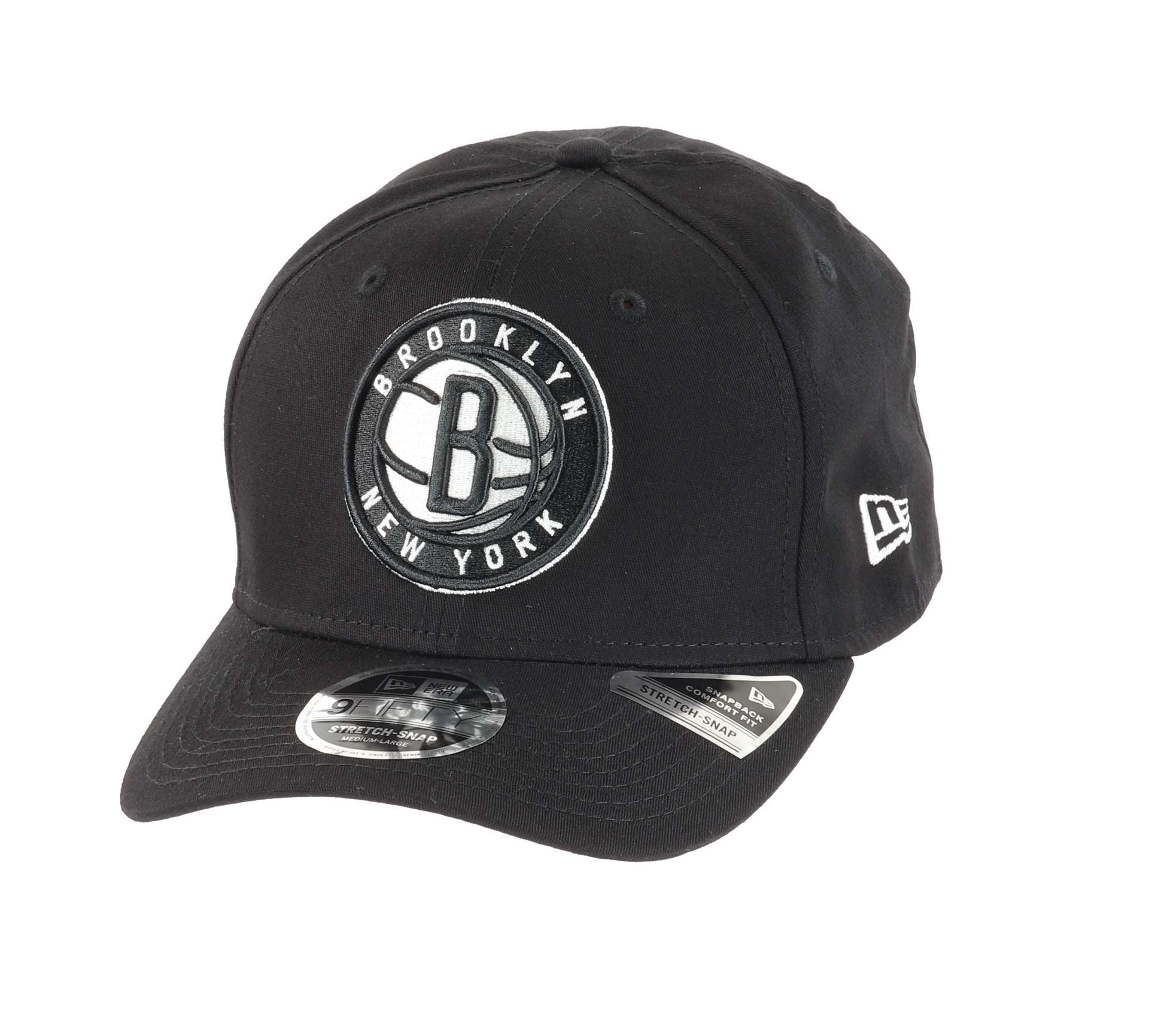 New Era Brooklyn Nets NBA Team Colour Black 9Fifty Stretch Snapback Cap - S-M (6 3/8-7 1/4)