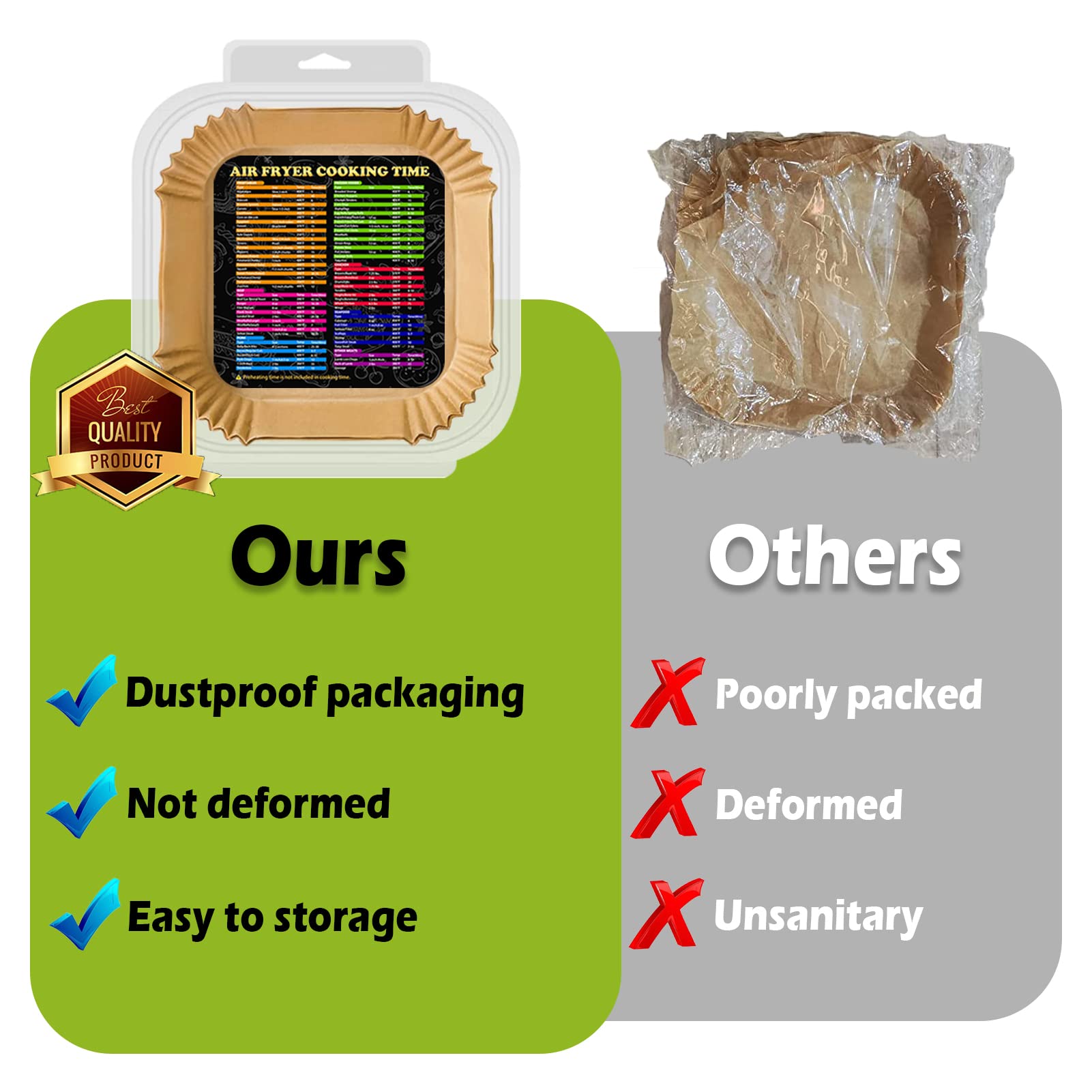 Air Fryer Disposable Paper Liners Square 10 Inch, 150PCS Large Air Fryer Parchment Paper Liners, Non-stick Baking Paper Oil Resistant, Waterproof for Baking Roasting Microwave