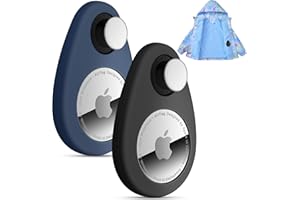 Lulaven Airtag Holder for Kids Hidden 2 Pack GPS Tracker Case, Anti-Removal Airtag Silicone Case with Pins, Suitable for Children, Elderly, Pets, Backpack, Luggage(Navy Blue, Black)