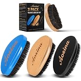 Boar Bristle Hair Brush for Men, Soft Medium Hard Wave Brush Kit, 360 Waves | 3 Brushes for Every Wave Stage: Soft for Fresh Cuts, Medium for Daily Training, Hard for Wolfing, Laydown &amp; Thick Coarse Hair