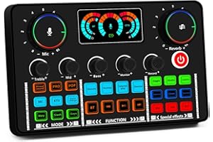 Koitmy Audio Mixer Dj Interface Sound Board Plug Play for PC Phone Karaoke Studio Recording Live Streaming Podcast