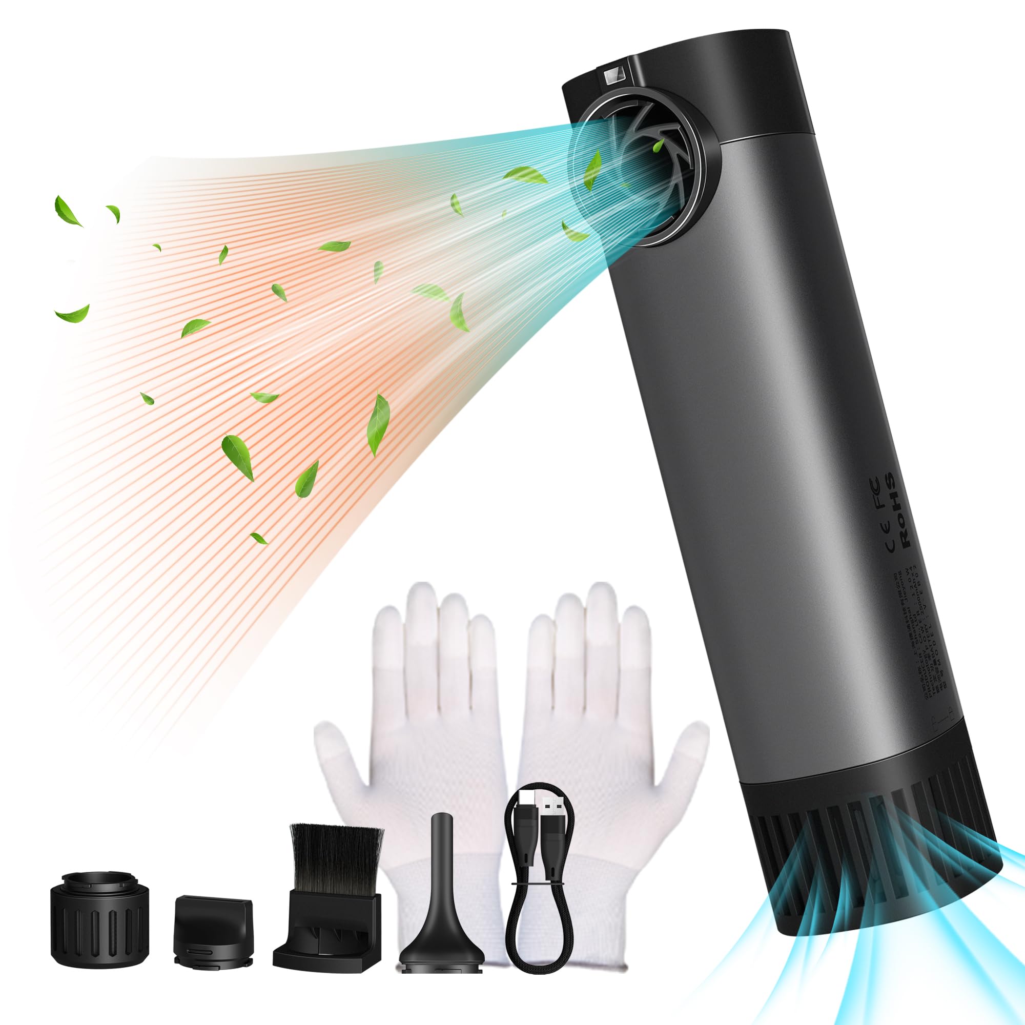 VSGO Electronic Air Blower, 100000rpm Compressed Air Duster, up to 90 Minutes Runtime for Cleaning Camera, Lens, Keyboard, Laptop