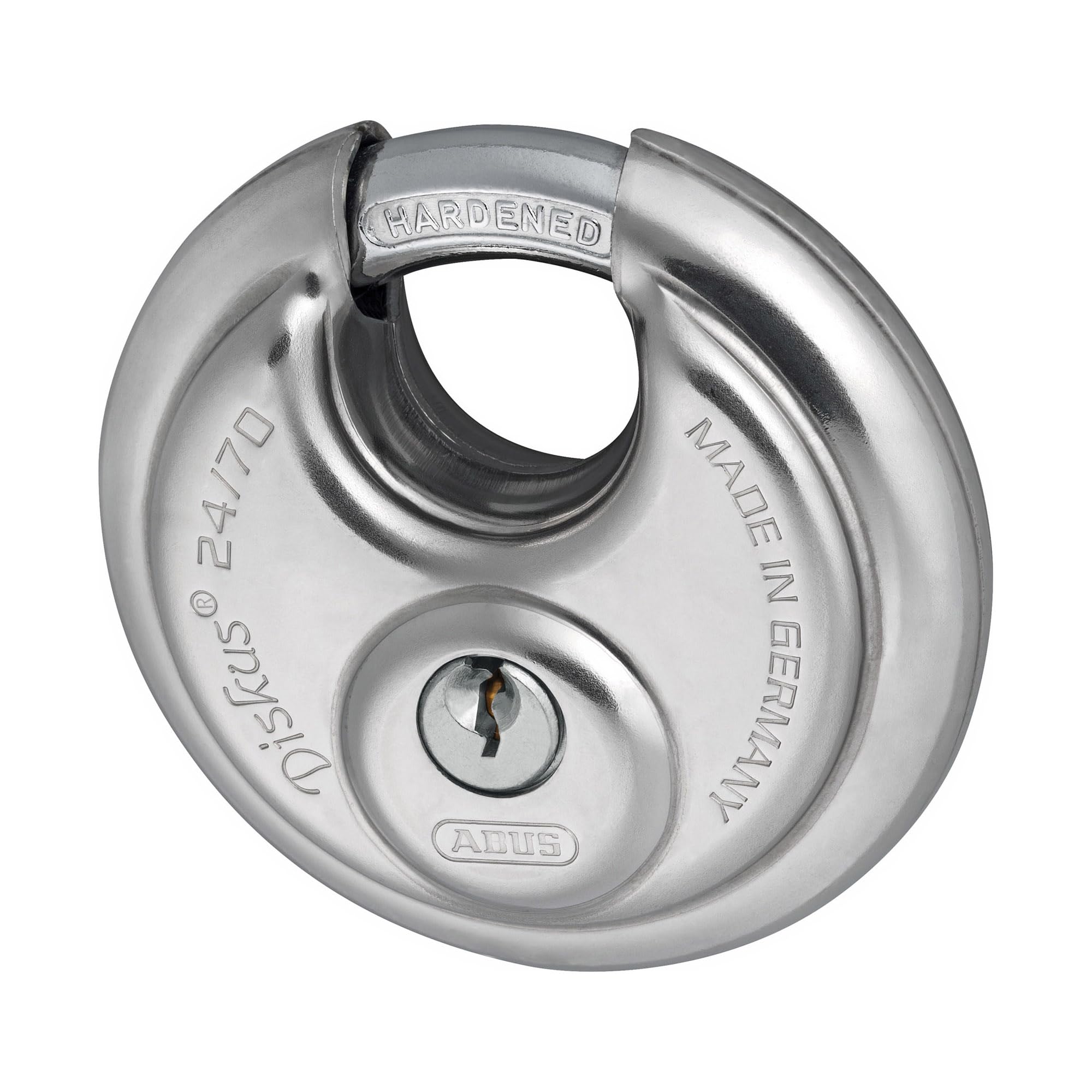 ABUS Key Unlock Lock Stainless Steel 24/70, 70 mm (Silver, Circular, Indoor)