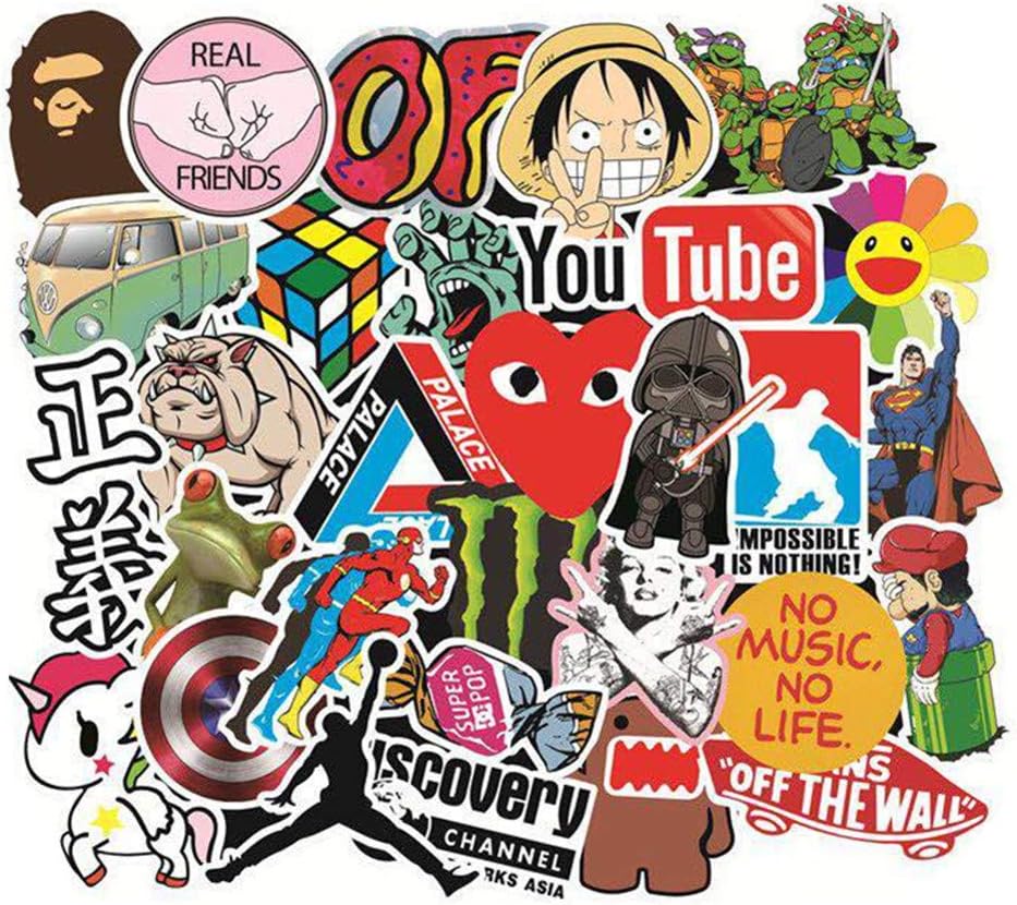 100 Pcs Fashion Brand laptop stickers for Water Bottles,100% Vinyl Waterproof Hydro Flask Stickers Packs for Teens Girls,Waterbottle,Luggage,Motorcycle Bicycle Skateboard Laptop,Phone Travel Car Decal
