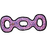 TUFFYWorld's Tuffest Soft Dog Toy - Ultimate 3Way Tug-Pink Leopard - Squeakers - Multiple Layers. Made Durable, Strong & Tough. Interactive Play (Tug, Toss & Fetch). Machine Washable & Floats.
