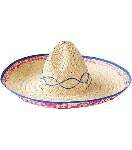 Amscan Cute Straw Sombrero - Multicolor Costume Hat For Cinco De Mayo, Parties, And Dress-Up