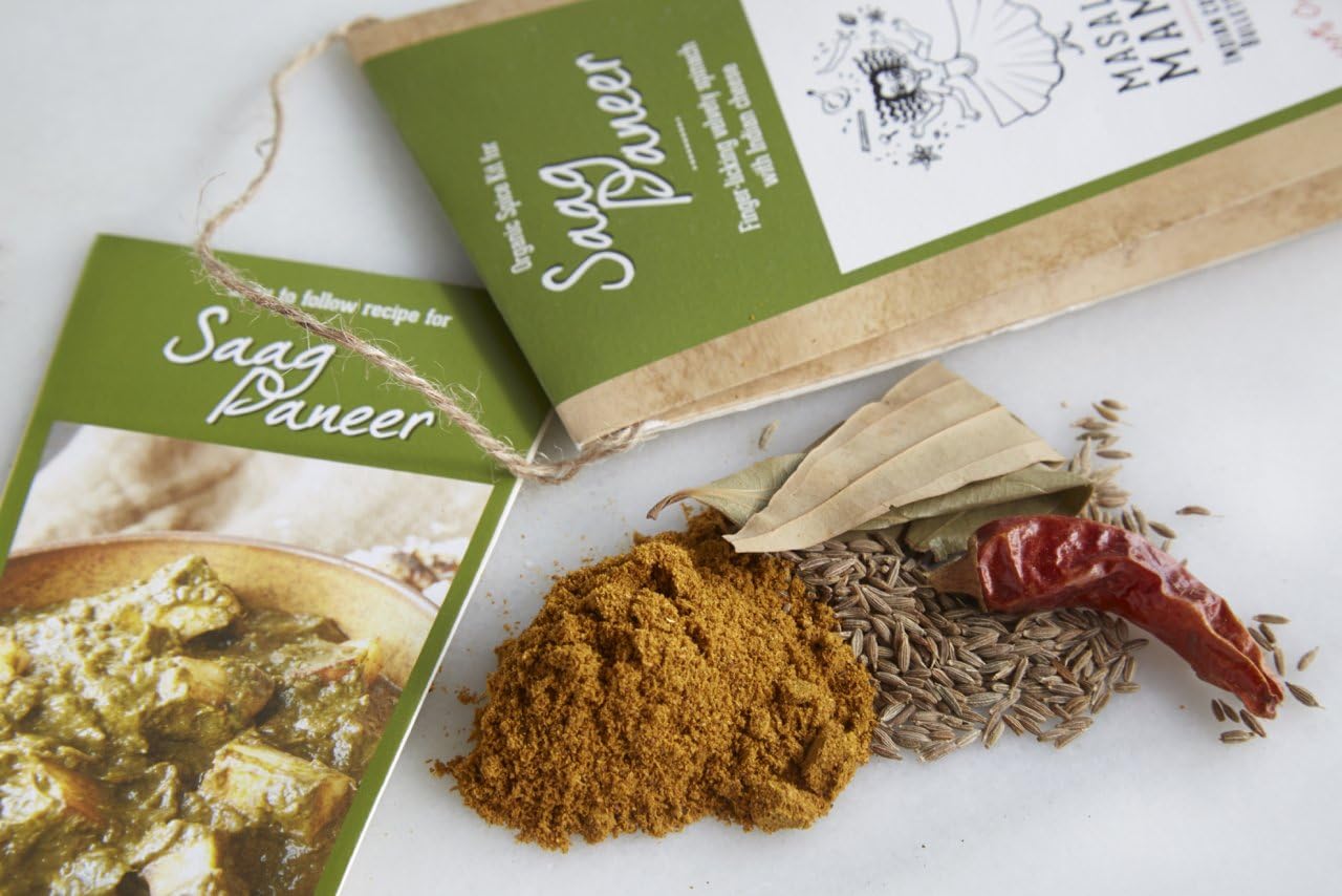 Indian Spice Kit for Saag Paneer (Spinach and Indian Cheese) - Organic Curry Spice Blends by Masala Mama
