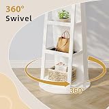 Dripex White Jewelry Organizer Mirror Wardrobe 360° Swivel Lockable 3 in 1 view 5