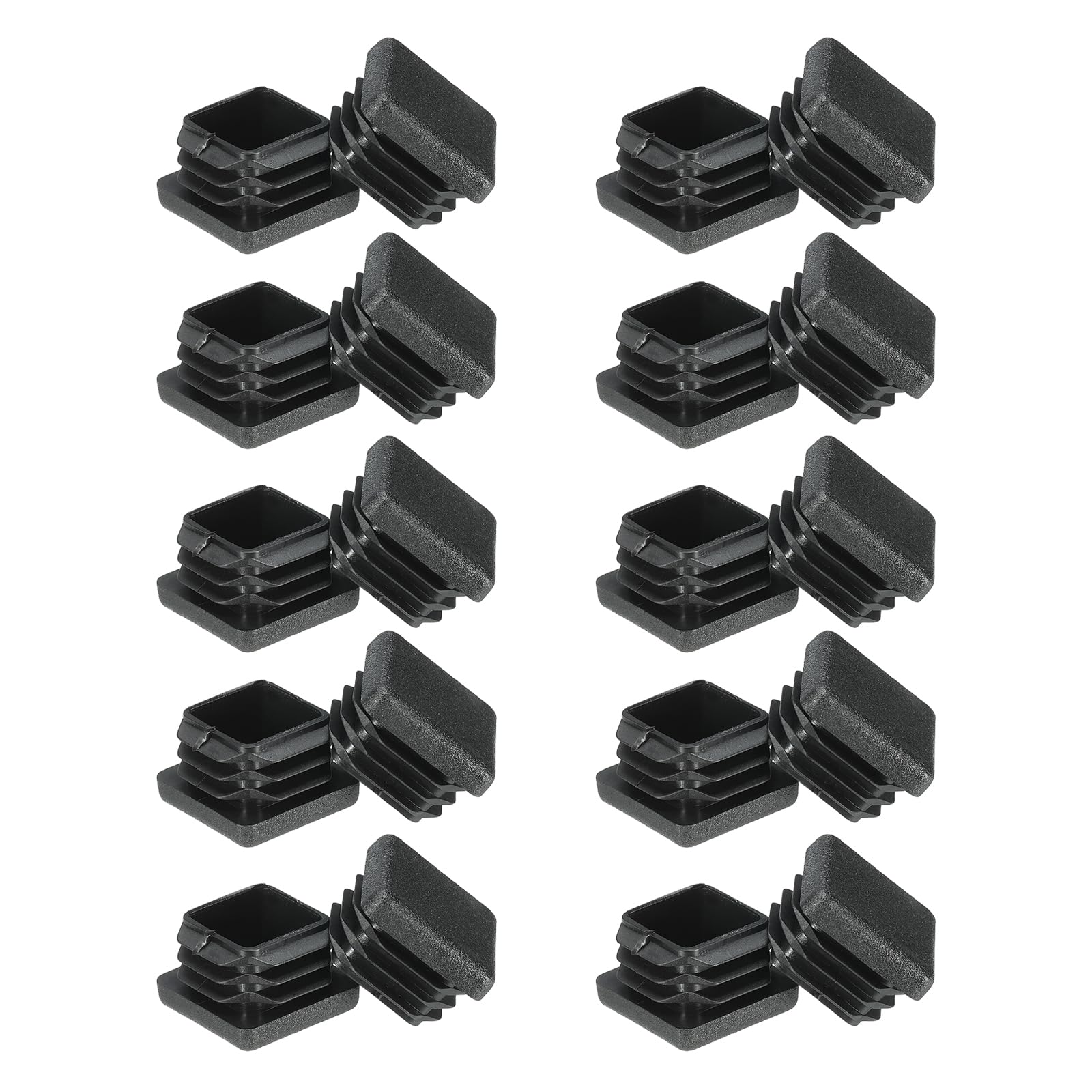 PATIKIL Square Plastic Hole Plugs 1inch, 20 Pack Tubing Insert End Cap for Square Metal Tubing Furniture Chair Leg Fence Post Pipe, Black