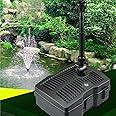 COODIA 660GPH Submersible Pump Pond Fountain with Inside Filter and RGB Colorful LED Light, Multiple Water Fountain Spray Nozzles Kit for Garden PondIndoor and Outdoor Landscape (Fountain+U-V bulb)