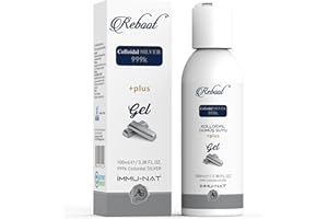 IMMU-NAT Reboot Colloidal Silver Gel - 35PPM Max Strength - First Aid & Burn Relief - Soothes Itching, Pain from Burns, Cuts, Sunburn, Skin Irritations - 3.4oz