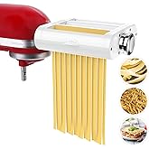 Antree Pasta Maker Attachment 3 in 1 Set for KitchenAid Stand Mixers Included Pasta Sheet Roller, Spaghetti Cutter, Fettuccin