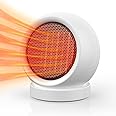 Coolfor Space Heater,600W Energy Efficient Desk Heater for Indoor Use,PTC Ceramic Fast Heating Electric desktop for Home Bedroom Office Desk White
