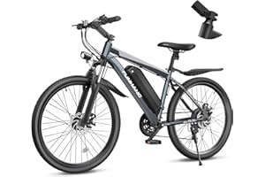 FUNHANG Electric Bike for Adults, 26'' 1000W Peak Ebike, Up to 50 Miles 21.7MPH Electric Mountain Bike with 48V Removable Battery, Adjustable Stem, Lockable Suspension Fork, 21-Speed, UL 2849 Certified