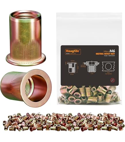 Uxcell A15072400ux0525 M5 Stainless Steel Flat Head Threaded Rivet Nut Nutserts 100pcs Pack Of 100