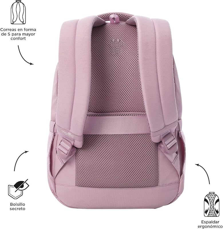 - Mochila para portátil de 14 polegadas, modelo Steif Nara, capacidade de 20 L, compartimento para tablets de 10", bolso para garrafa, alça para a mala, encosto ergonómico, tiras em S, cor Lilases Keepsake