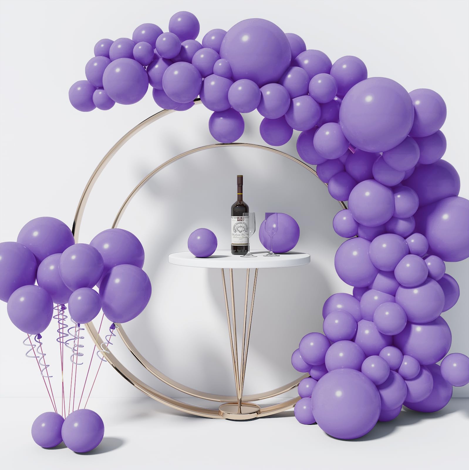 Photo 1 of 130PCS Purple Balloons Different Sizes 18" 12" 10" 5" Balloon Garland Arch Kit perfect for Birthday Party, Graduation, Baby Shower, Wedding,Decoration and Anniversary (Purple Balloons)