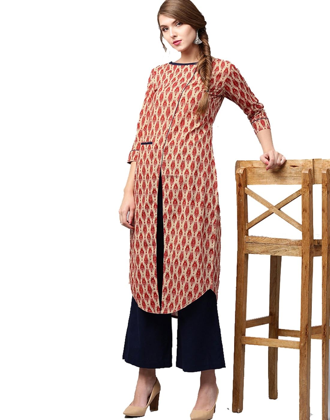 Buy Jaipur Kurti Women's Straight Kurta (Jk2951L_Red_Large) at Amazon.in