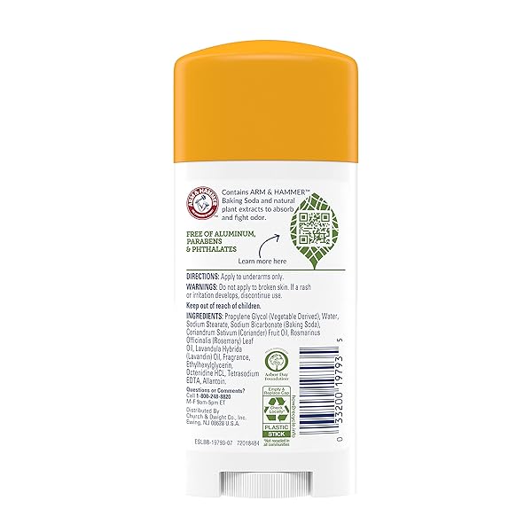 ARM & HAMMER ESSENTIALS NATURAL DEODORANT, FRESH, 2.5 OZ (PACK OF 6)