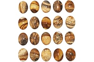 mookaitedecor 12pcs Oval Cabochon Gemstone CAB Flatback Stone for Jewelry Making