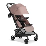 Mompush Velo Lightweight Travel Stroller, Compact & Airplane-Friendly for Baby and Toddler, Lie-Flat Seat, One-Hand Fold, with Leather Bumper Bar, Shoulder Strap, Raincover, Storage Bag & Cup Holder