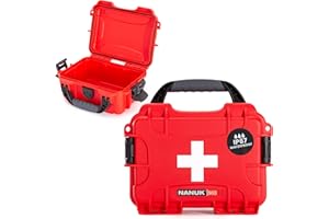 NANUK 903 Waterproof First Aid Box Empty – Durable, Medical First Aid Organizer Case, IP67-Rated, Dustproof, Impact-Resistant, and Floats (7.4" x 4.9" x 3.1") – Red