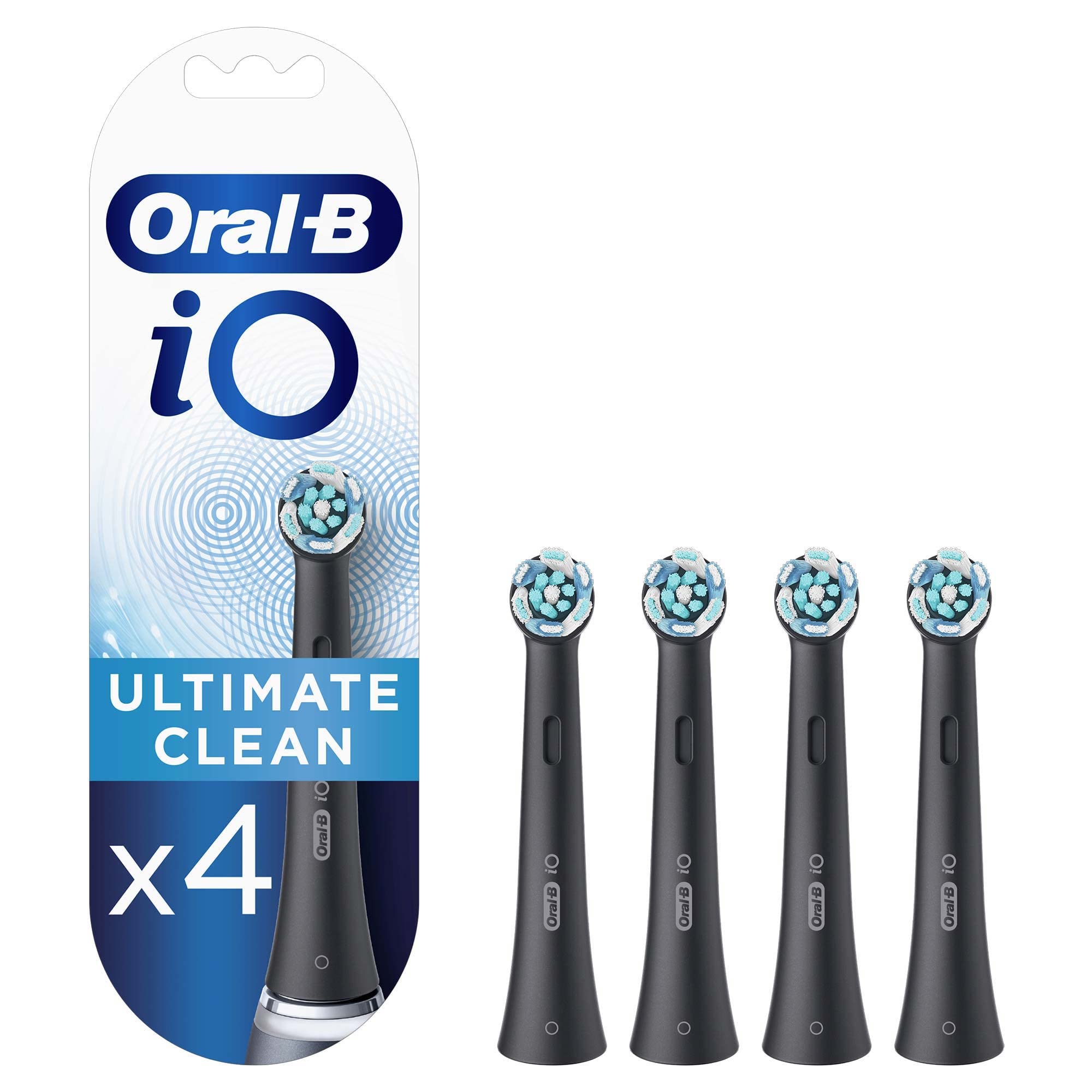 Oral-B iO Ultimate Clean Black Zebra Brush Tip (Pack of 4)