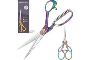 GAIFONGRE 10 Inch Sewing Scissors For Fabric Cutting,Zinc Alloy Handle,Sharp Stainless Steel Blades,Fabric Scissors For Dressmakers Craft Decorate(Colorful)