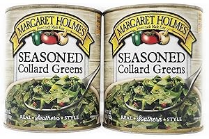 GENERIC 2 pack of 27oz Cans Margaret Homes Seasoned Greens - you choose between Mustard, Mixed, Collard or Turnip (27oz, Collard Greens)