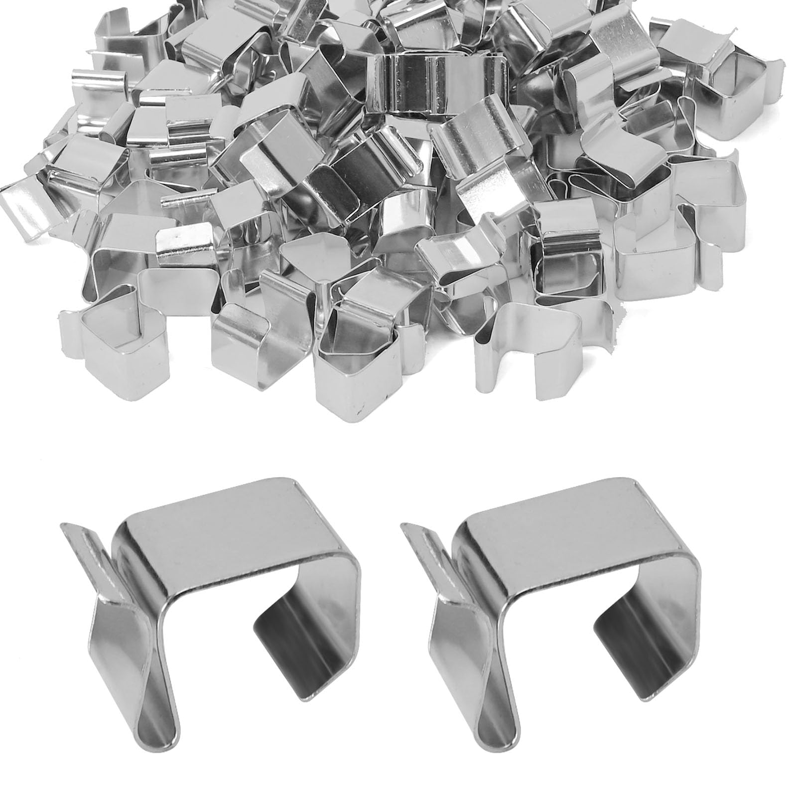 Photo 1 of EATAKWARD 100 PCS Hooks, 0.8 Inch Outdoor String Lights Clips Gutter H0.6'' Galvanized Holiday Lighter Roof Hooks Weatherproof Cable Hanger Hooks for Light Kitchen Bathroom Garden