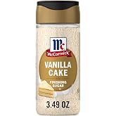 McCormick Finishing Sugar, Vanilla Cake, Warm Vanilla and Buttery Cake Flavors, Add a Touch of Sweetness to Coffee, Treats &amp; More, Garnish Beverages, No Colors From Artificial Sources, 3.49 oz