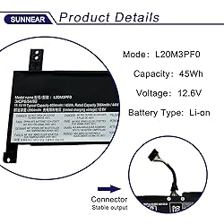 L20M3PF0 Laptop Battery Replace for Lenovo IdeaPad