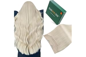 Easyouth Invisible Wire Hair Extensions Blonde Wire Hair Extensions Real Human Hair White Blonde Hair Extensions Wire Invisib