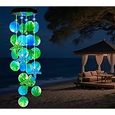 Solar Starfish Wind Chimes for Outside Mobile Shells Wind Chimes Hanging Decorative Lights for Holiday Garden Porch Yard Window Party Outdoor Decor, Gift for Mom Grandma Wife Girlfriend Neighbors