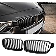 DEKEWEI F30 Grille, Single Slat Front Kidney Grill Compatible with BMW 3 Series F30 F31 2012-2018 320i 328i 328d 330e 330i 335i 340i, ABS Gloss Black Kidney Grill