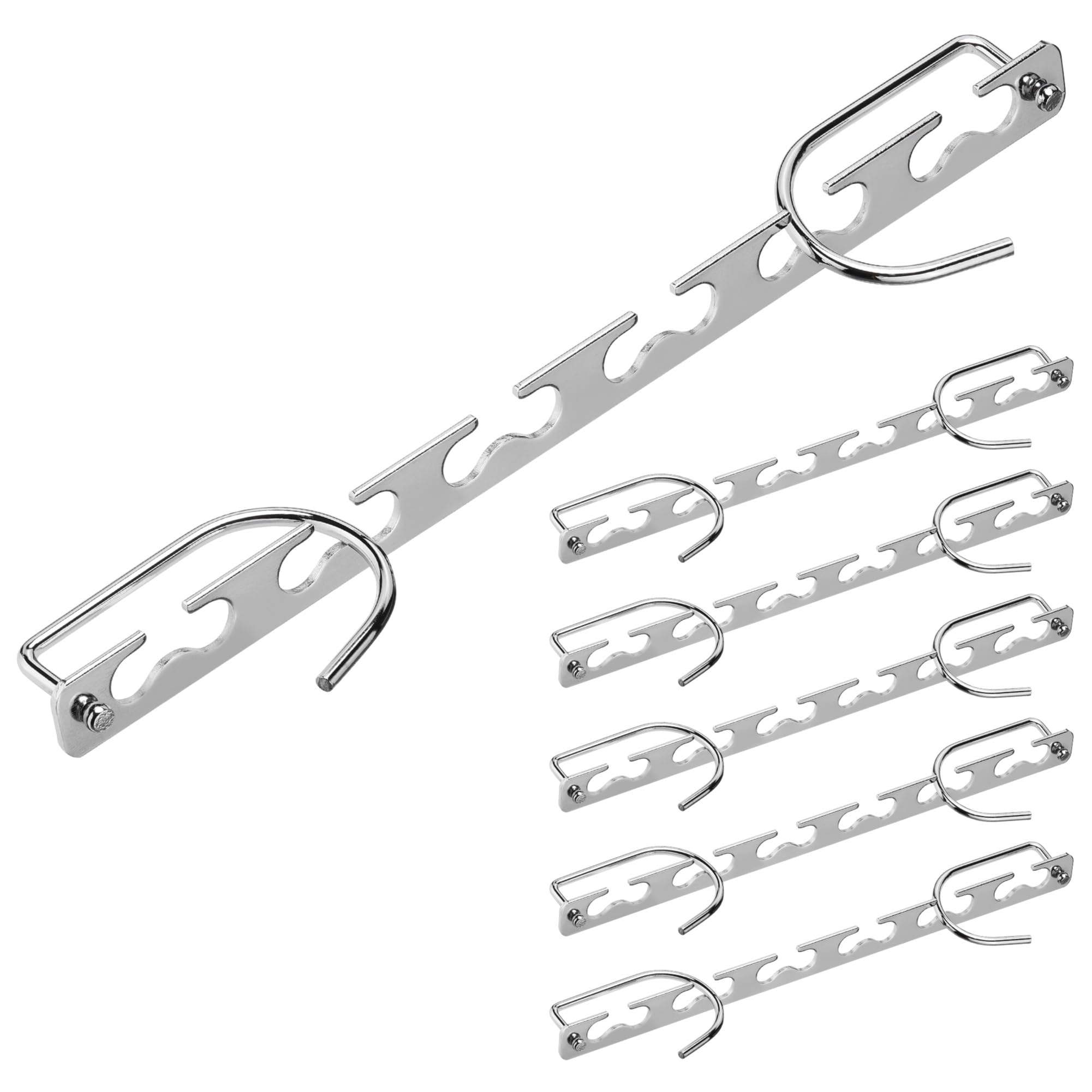 H&S Metal Space-Saving Hangers (Pack of 6) – Magic Coat Hanger for Wardrobes – Vertical Clothes Organiser to Reduce Space