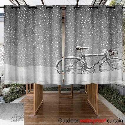 Amazon Com Onefzc Grommet Curtain Winter Bicycle Covered With