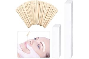 Leelosp 600 Pcs Waxing Kit Includes 400 Wax Paper Cloth Eyebrow Strips and 200 Wooden Smooth Applicator Sticks for Body Skin Hair Removal(White)