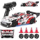 RC Drift Car, 1:24 Scale Remote Control Vehicle for Kids,2.4GHz 20KM/H 4WD High Speed RC Cars with LED Light, Two Batteries &amp; Drifting Tires Racing Sport Toy Cars for Adults Boys Girls Kids 8606RD
