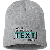 Custom Embroidered Beanies - Add Your Text or Name - Personalized Winter Knit Cap Hats