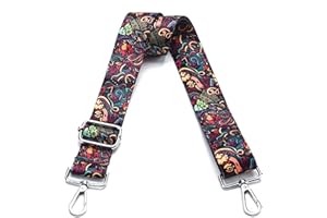 LVYOUME Wide Purse Strap Adjustable Replacement Crossbody Bag Strap Silver Hardware Shoulder Straps