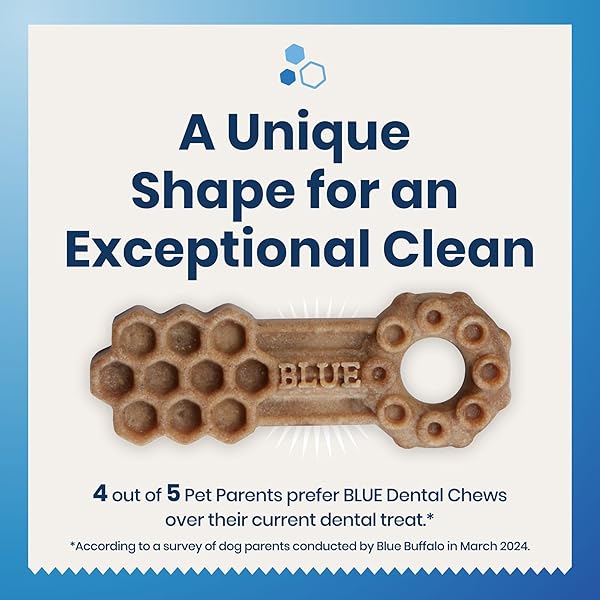 BLUE BUFFALO MEDIUM DENTAL CHEWS FOR DOGS, DAILY DENTAL CARE DOG TREATS MADE IN THE USA WITH NATURAL INGREDIENTS, CHICKEN & SPEARMINT (14 COUNT)
