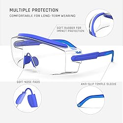 MEIGIX Anti Fog Safety Glasses Safety Goggles Over