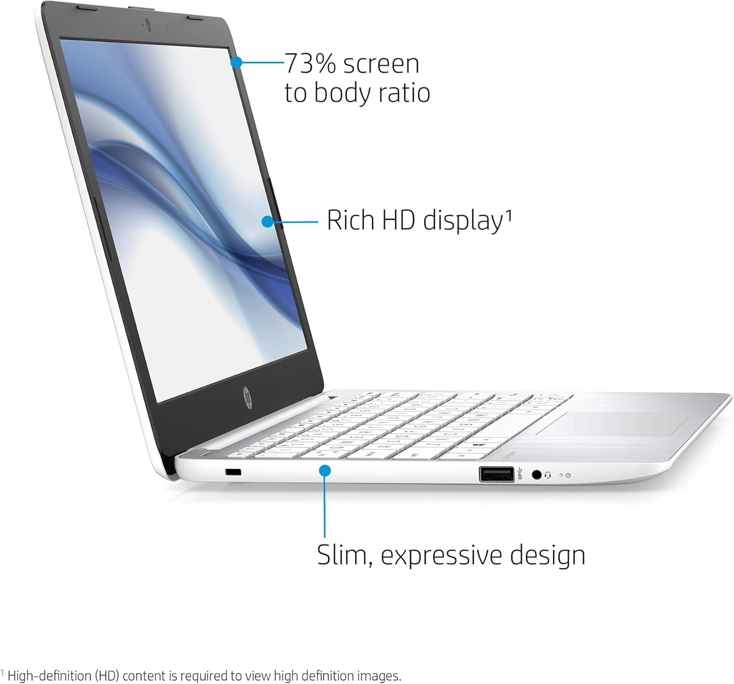 HP Stream 11.6-inch HD Laptop, Intel Celeron N4000, 4 GB RAM, 32 GB eMMC, Windows 10 Home in S Mode with Office 365 Personal for 1 Year (11-ak0020nr, Diamond White): Computers & Accessories