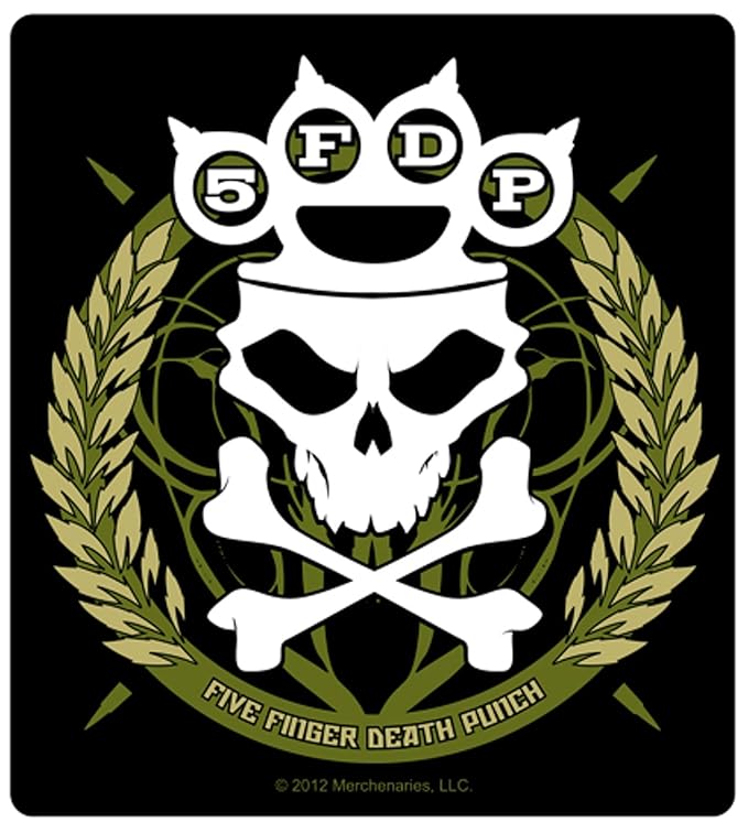 Sticker Five Finger Death Punch 5FDP Skull Knuckles Heavy Metal Music
