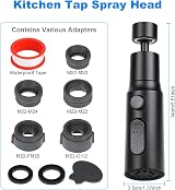 OSDUE 3 Modes Tap Aerator 360° Swivel Kitchen Faucet Bubbler with 2 Adapters view 2