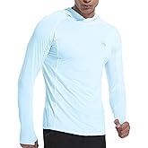 Men's UPF50+ Hoodie Shirts Rash Guard Long Sleeve UV Sun Protection Lightweight Quick Dry SPF Fishing Athletic Running Swim