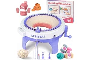 BZVV Knitting Machine for SENTRO 48 Needles Smart Knitting Crochet Machine with Row Counter for Adults and Beginners, Knitting Board Rotating Double Loom
