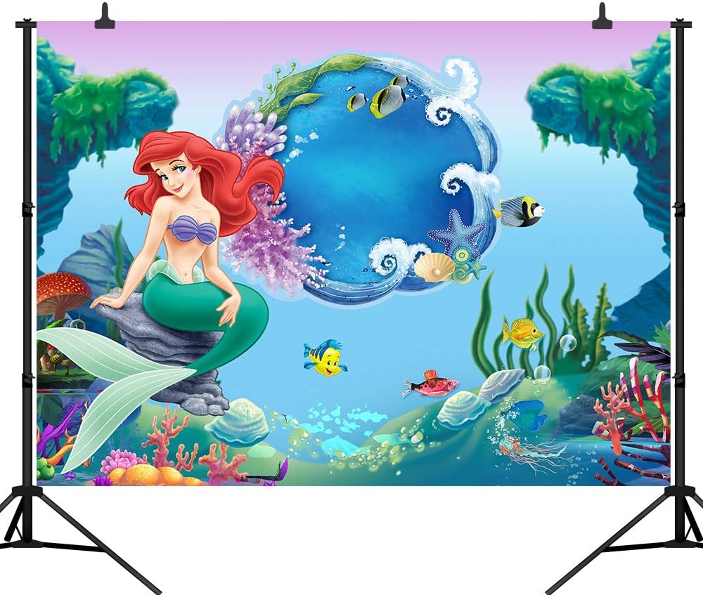 Accessories 10x12 Ft Backdrop Photographers Art Of Little Mermaid Under The Sea In Corals With Castle And Little Fish Background For Baby Shower Birthday Wedding Bridal Shower Party Decoration Photo Studio Lighting